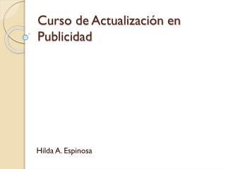 Curso de Actualización en Publicidad