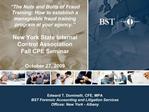 The Nuts and Bolts of Fraud Training: How to establish a manageable fraud training program at your agency. New York S