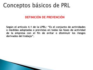 Conceptos básicos de PRL