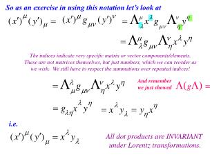 So as an exercise in using this notation let’s look at