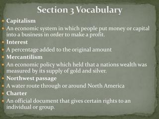 Section 3 Vocabulary