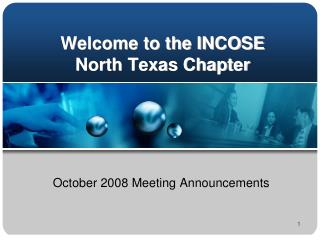 Welcome to the INCOSE North Texas Chapter