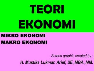 TEORI EKONOMI