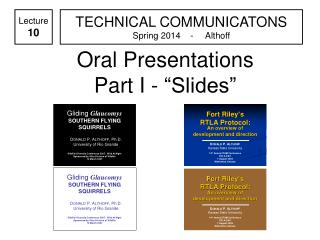 Oral Presentations Part I - “Slides”