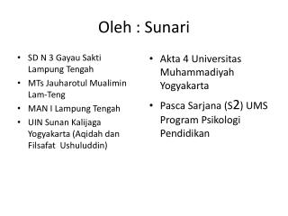 Oleh : Sunari