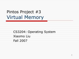 Pintos Project #3 Virtual Memory