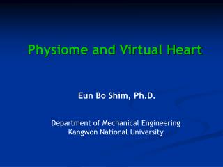 Physiome and Virtual Heart