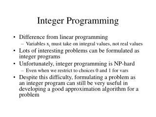 Integer Programming