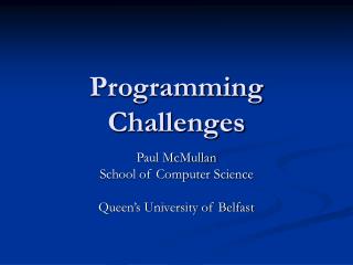 Programming Challenges