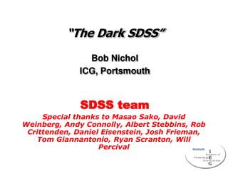 “The Dark SDSS”