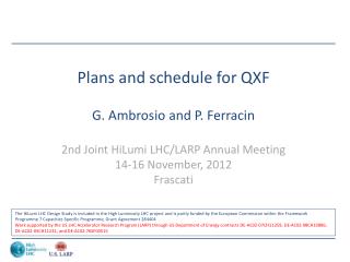 Plans and schedule for QXF