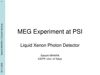 MEG Experiment at PSI