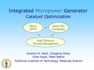 Integrated Micropower Generator Catalyst Optimization