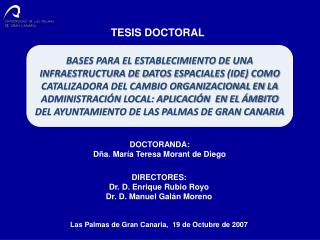 DOCTORANDA: Dña. María Teresa Morant de Diego