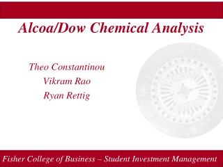 Alcoa/Dow Chemical Analysis