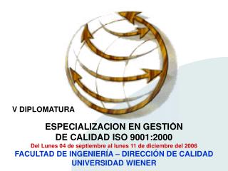 ESPECIALIZACION EN GESTIÓN DE CALIDAD ISO 9001:2000