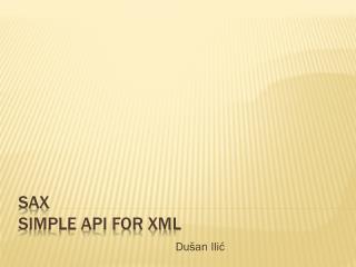 SAX Simple API for XML