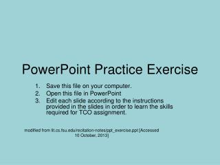 PowerPoint Practice Exercise