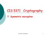 CIS 5371 Cryptography