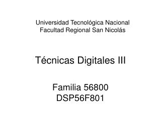 Familia 56800 DSP56F801
