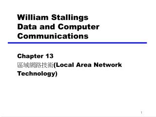 William Stallings Data and Computer Communications