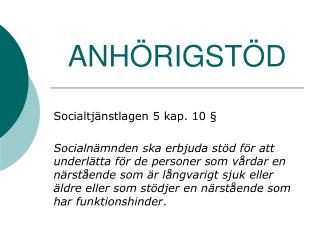 ANHÖRIGSTÖD