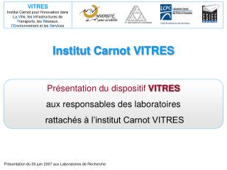 Institut Carnot VITRES