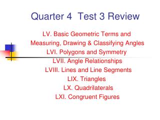 Quarter 4 Test 3 Review