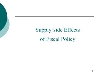 Supply-side Effects of Fiscal Policy