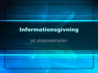 Informationsgivning