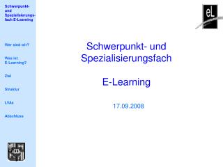 Schwerpunkt- und Spezialisierungsfach E-Learning