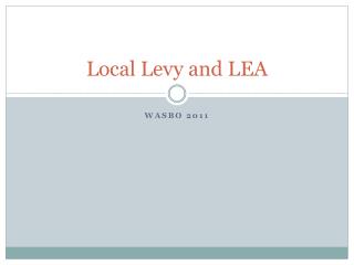 Local Levy and LEA