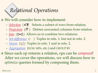 Relational Operations