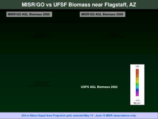 MISR/GO vs UFSF Biomass near Flagstaff, AZ