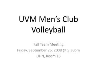 UVM Men’s Club Volleyball