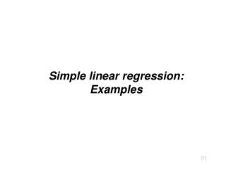 Simple linear regression: Examples