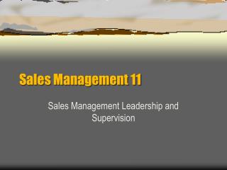 Sales Management 11