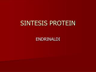 SINTESIS PROTEIN