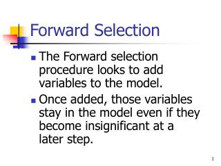 Forward Selection