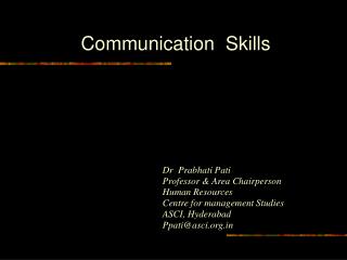 Communication Skills