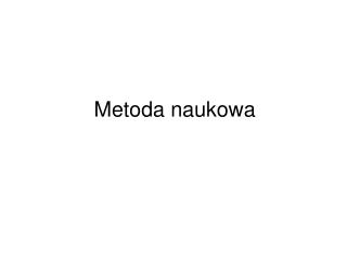 Metoda naukowa