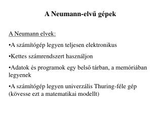 A Neumann-elvű gépek