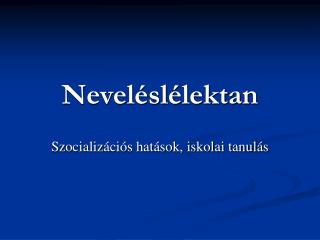 Neveléslélektan