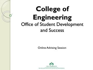 College of Engineering Office of Student Development and Success