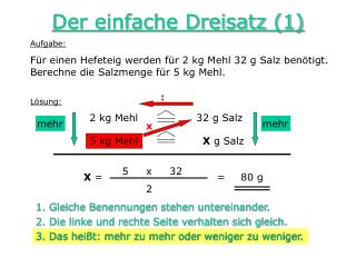 Der einfache Dreisatz (1)