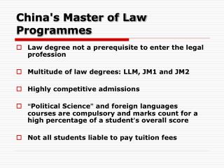 China's Master of Law Program me s