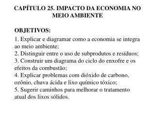 CAPÍTULO 25. IMPACTO DA ECONOMIA NO MEIO AMBIENTE