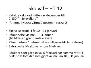 Skolval – HT 12