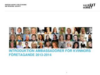 Introduktion ambassadörer för kvinnors företagande 2013-2014