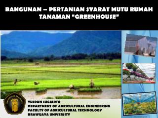 BANGUNAN – PERTANIAN SYARAT MUTU RUMAH TANAMAN “GREENHOUSE”